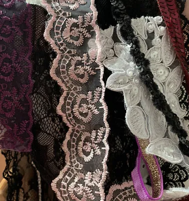 Burlesque Lace Bundle - 10 Metres Supplied In Various Colours And Widths • £5.95