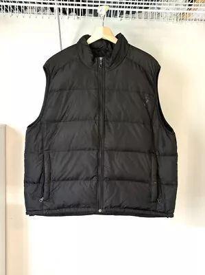 Eddie Bauer Puffer Vest Mens XL Goose Down Packable Sleeveless Jacket Black  • $22