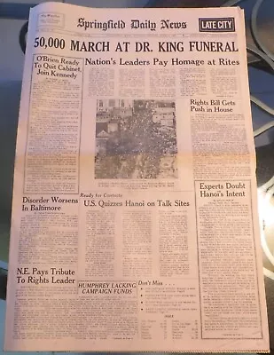 4/9/1968 - Ny Newspaper - Funeral Services For Dr. Martin Luther King. • $89