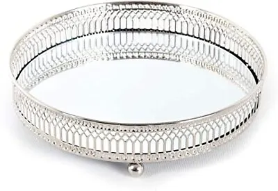 £17.64 • Buy Decorative Mirrored Tray | Tealight Candle Holder Plate |Vanity Perfume Tray