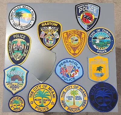 Lot Of 13 Florida Police Shoulder Patches *new* *vintage* See Description • $46