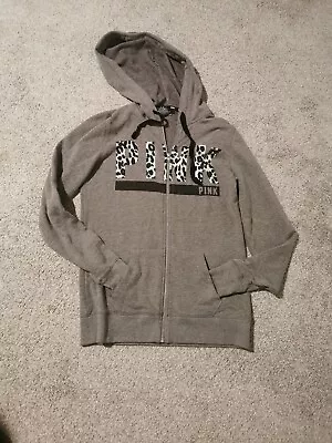 Victoria's Secret PINK Gray Zip Hoodie Jacket Size Small • $10.90