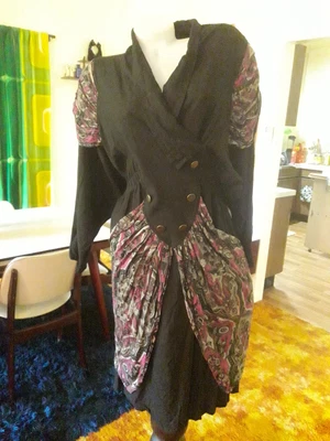 $20 • Buy Vintage Late 1980s  Early 1990s Dress Drop Waist Dress L To XL+