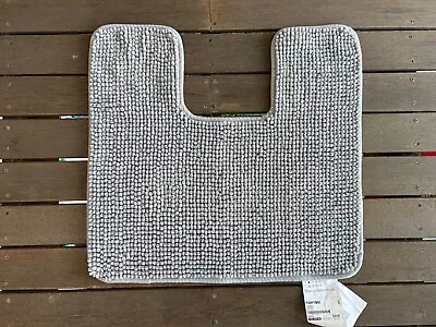 IKEA TOFTBO Non-Slip Microfibre Bathroom Pedestal Toilet Mat Rug 55x60cm In Grey • $25.95