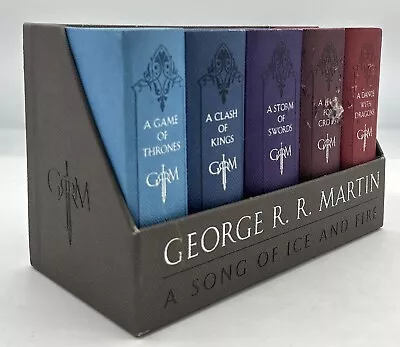 A Song Of Ice And Fire By George R R Martin - Book Set Of 5 Leather Cloth Boxed • $44.99