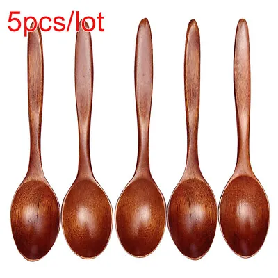 $12.76 • Buy 5pcs/lot Kitchen Wooden Spoon Bamboo Cooking Utensil Soup Teaspoon Tableware
