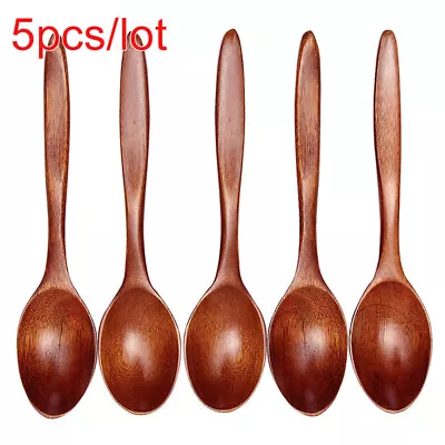 $12.76 • Buy 5pcs/lot Kitchen Wooden Spoon Bamboo Cooking Utensil Soup Teaspoon Tableware