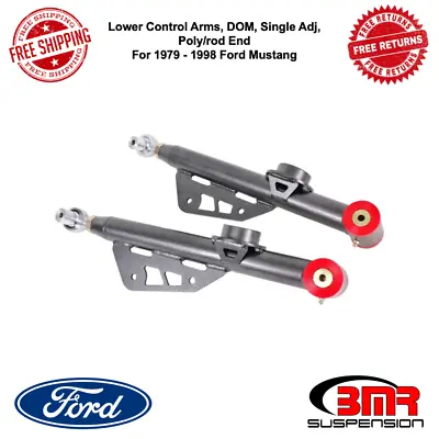 BMR Black Lower Control Arms DOM Single Adj Poly/Rod End Fits 79-98 Mustang • $343.01