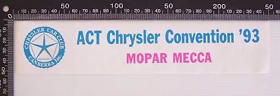 Vintage 1993 Chrysler Car Club Convention Act Mopar Mecca Promo Sticker • $10.94