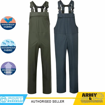 £22.99 • Buy Fort Air Flex Bib & Brace Waterproof Work Dungaree Coverall Mens Rubberized
