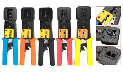 Heavy Duty RJ45 Crimper Ethernet Crimping Tool End Pass Through RJ11 RJ12 Plier • $29.99