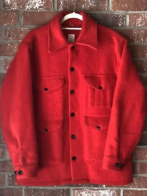 HUDSON'S BAY Canada Vintage Red Wool Cruiser Hunting Outdoors Jacket M-L Pockets • $200