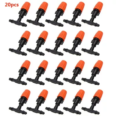 20x Micro Drip Adjustable Irrigation System Watering Sprinklers Emitter Drippers • £6.29