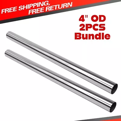 4  Inch OD T304 Stainless STEEL 4' Feet Long STRAIGHT EXHAUST PIPE 17 Gauge • $89.99