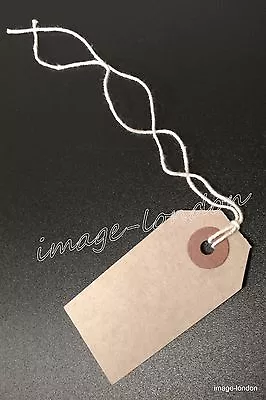 £25.19 • Buy Manila Brown Buff Strung Tie On Tags Labels Retail Luggage Tags With String