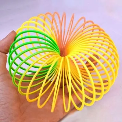 12 Round Ring Large Rainbow Bouncing Spring Fun Toy Magic Stretchy Slinky Coil • £5.49