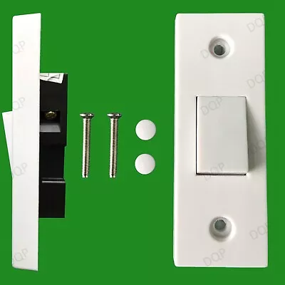 2x 1 Gang 1 Way 10A White Architrave Light Rocker Wall Switch • £3.99