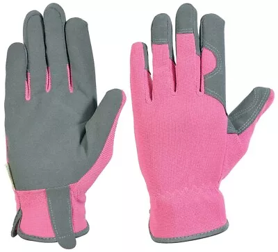 Leather Lady Garden Gloves Beautiful Pink Backs Durable Leather Palms Great Gift • £9.99