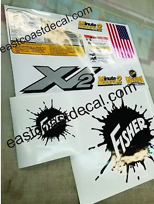 Fisher Minute Mount 2 Snow Plow Decals 9pc Kit For XV2 Series MM2 SD LD RD HD HT • $28.95