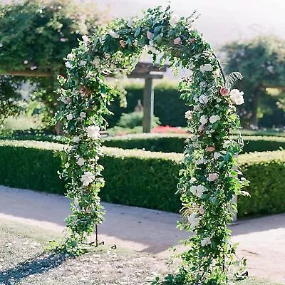 2.4M Outdoor Metal Arch Garden Decor Ornament Climbing Plant Stand Gate Arbour • $32.89