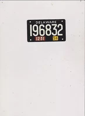 Vintage 1954 Wheaties Delaware Bicycle License Plate • $6.50