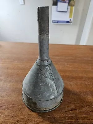 Vintage Quart Funnel Galvanized Metal Weathered Useful Gardeing Shed Old Timey • $25