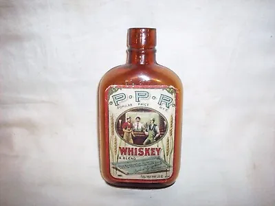 Antique Vintage Half Pint Whiskey Bottle P. P. R. Great Looking Label • $85