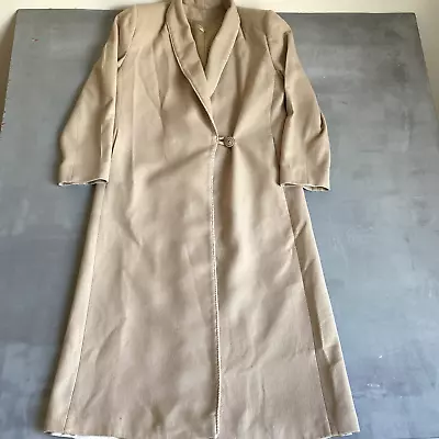 Fleurette Jacket Large Ivory Cashmere For Neiman Marcus Vintage Coat Union Made • $199.77