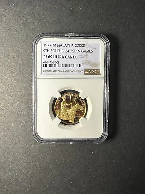 Malaysia Gold 200 Ringgit 1977 Proof NGC PF 69 ULTRA CAMEO • $750