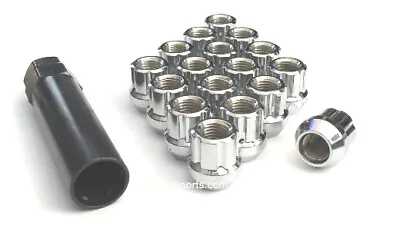 16x PCs Chrome 7/16-20 Open End Spline Tuner Lug Nuts For Aftermarket Wheels • $22.99