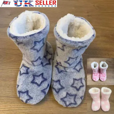 £9.41 • Buy Ladies Slippers Womens Boots Ankle Indoor Winter Warm Fur Booties UK Size 2.5-8