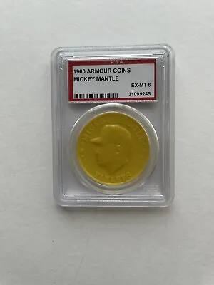 Mickey Mantle 1960  Armour Coin Yellow PSA 6 EX-MT • $199