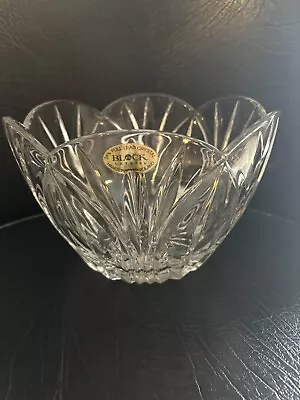 Block Lead Crystal Wyndham Scalloped Tulip Shape 9” Bowl Discontinued Poland • $20