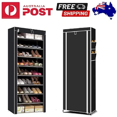 $39.99 • Buy New 10-Tier Stackable Shoe Rack Storage Cabinet Organizer With Dust-proof Cover