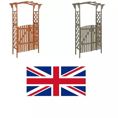 Solid Firwood Pergola With Gate Wooden Garden Arch Gate • £147.34