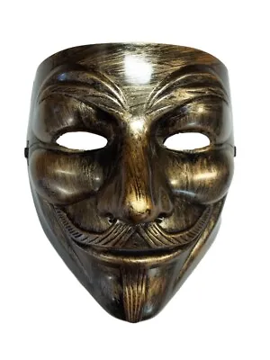 $5.99 • Buy Brushed Bronze Guy Fawkes Anonymous V For Vendetta Halloween Costume Mask