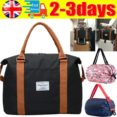 Foldable Travel Storage Luggage Carry On Organizer Hand Shoulder Duffle Lady Bag • £4.89