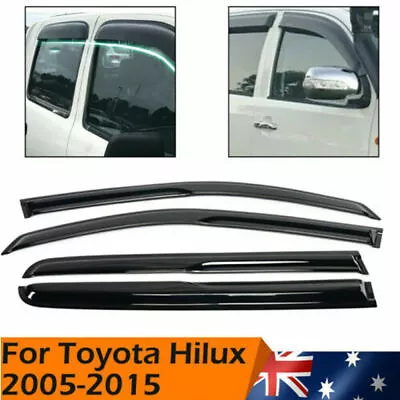 Weather Shields Window Visors Fit For Toyota Hilux SR SR5 05-15 KUN26R Wind Sun • $28.89