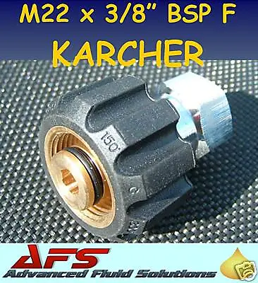 M22 X 3/8 BSP Female Karcher Adaptor Pressure Washer Jet Wash Hose Adapter UK • £13.35