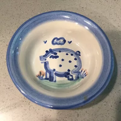 M.A. Hadley Art Pottery Spotted Happy Pig Small Flared Bowl Ramekin Dish • $19.99