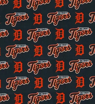 Detroit Tigers MLB Cotton Fabric - 12 X 12   Square • $10