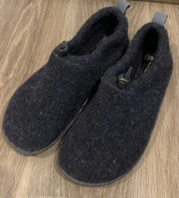 Haflinger Guido Slippers Navy Wool Rubber Sole Unisex EUR Size 41 • £56.70