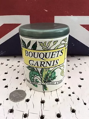 Vintage Holkham Pottery “Bouquets Garnis” Herb Storage Jar • £5