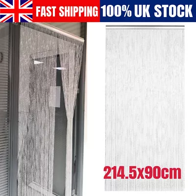 Metal Chain Insect Fly Door Curtain Screen Aluminium Pest Control 214 X 90CM UK • £63.89