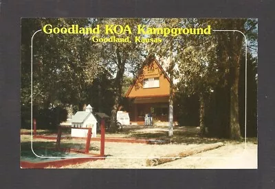Postcard:  Goodland Koa Kampground - Goodland Kansas - Miniature Golf Course • $3.25