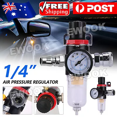 1/4  Air Pressure Regulator Compressor Moisture Trap Filter Oil Water Separator • $15.95