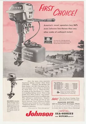 1955~JOHNSON Sea-Horse Model 5 1/2~Outboard Motor~Vintage 50s Boating Print Ad • $9.75