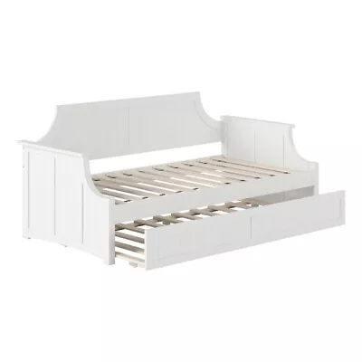 AFI Cambridge Mid-Century Solid Wood Daybed With Twin Trundle In White • $552.47