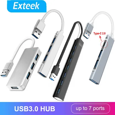 $15.95 • Buy Usb 3.0 Hub 4 Port 7 Port Slim ExpansionSplitter Micro-SD/TF Card Reader PC Macb