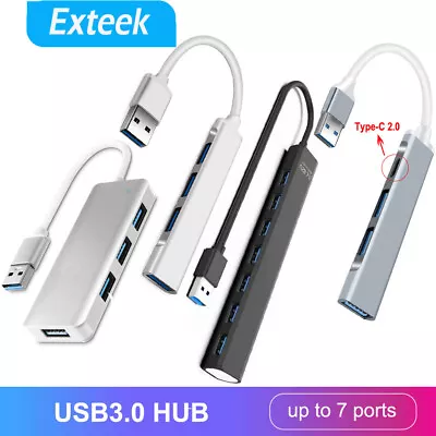 $8.95 • Buy Usb 3.0 Hub 4 Port 7 Port Slim ExpansionSplitter Micro-SD/TF Card Reader PC Macb